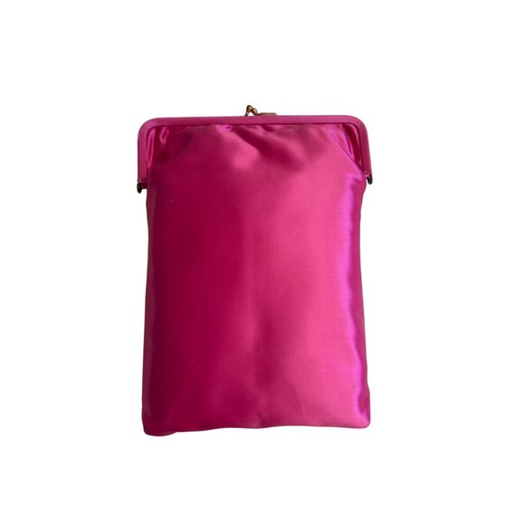 VINTAGE Pink Elephants Champagne Handpainted Satin Kisslock Liquor Purse Handbag - Picture 6 of 8